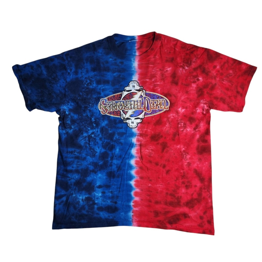 Vintage 2003 Grateful Dead Red White & Blue Tie Dye Shirt Double Sided Size XL